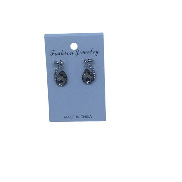 Smoky Topaz Colored Swarovski Crystal Element Women's Drop Earrings Rhinestone - Picture 2 of 7